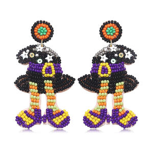 Boucles d'oreilles bohême faites à la main pour femmes mode ethnique cristal perlé fil bijoux plaqué or acheter maintenant de l'inde - Product Image 1