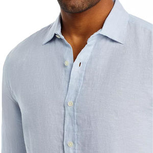 Camisa de lujo personalizada para hombre estilo de negocios delgada suave comodidad estilos ajustados camisa de vestir informal de manga larga para hombres - Product Image 5