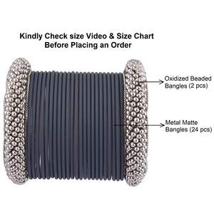 Joyería de boda india Brazalete nupcial con cuentas oxidadas Brazalete de metal mate Fabricante al por mayor Joyería Brazalete indio Conjunto - Product Image 4