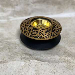 หัวเผาเครื่องหอมโลหะพร้อมฝา3สีพร้อมฐานโค้งสำเร็จรูปที่ทำด้วยมือเหมาะสำหรับอุปกรณ์ตกแต่งบนโต๊ะที่หรูหรา - Product Image 5