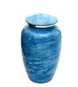 โกศเพลิงศพสีฟ้าสําหรับเถ้ามนุษย์ - โกศสําหรับงานศพสําหรับผู้ใหญ่ที่ทําด้วยมือ - โกศฝังศพขนาดใหญ่สําหรับเถ้ามนุษย์ 200 ปอนด์หรือ 91 กก - Product Image 4