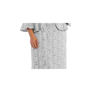 R&M Richards Women's Plus Size Floral Print Lace Dress Ruffled <b>Jacket</b> <b>Silver</b> Sizes 18W XL 2XL 3XL Knee Length Natural Waistline - Product Image 3