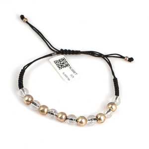 Transparent Quartz <b>Opal</b> Pearl <b>Bracelet</b> with Silver Beads and Gold Plating Bohemian Ball and Number Shape for Gift - Product Image 2