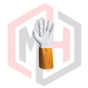 ถุงมือหนังวัวสีน้ำตาลสำหรับงานเชื่อม ทนทาน ป้องกันการฉีกขาด ป้องกันการบาด ป้องกันความร้อน สำหรับดับเพลิง หนัก 11 ออนซ์ - Product Image 3