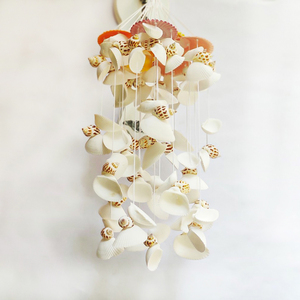 กระดิ่งลมทำด้วยมือทำจากเปลือกหอยธรรมชาติสำหรับตกแต่งบ้านและสวน - Product Image 3