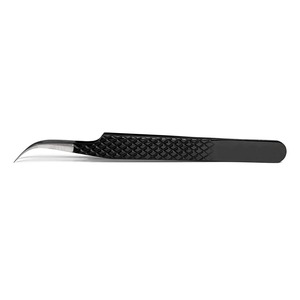 Pinzas de extensión de pestañas de acero inoxidable negro profesional de alta calidad Punta puntiaguda y ecológica para extensiones - Product Image 1