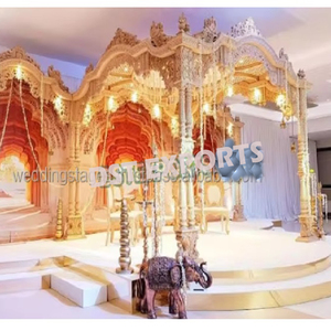 Mandap de Madera Decorativo para Bodas Gujarati, Elegante Mandap de Madera para Bodas, Ceremonia de Boda India, Mayur Mandap, EE. UU. - Product Image 1