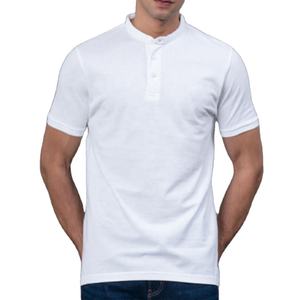 Tricoté à manches courtes coupe ajustée 100% coton de haute qualité pour hommes, décontracté, couleur unie, anti-rides, logo personnalisé brodé pour chemise - Product Image 3