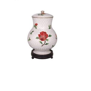 Suministros funerarios Cenizas Recuerdo Urnas de cremación de metal de acabado antiguo curvadas a mano de alta calidad - Product Image 6