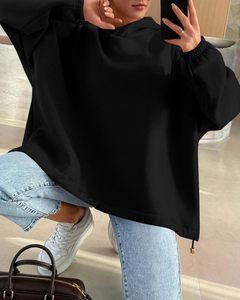 เสื้อสเวตเตอร์แฟชั่นมีฮู้ดสำหรับผู้หญิงชุดเสื้อผ้าแนวสตรีทแบบสวมหัวมีซิปขนาดใหญ่พิเศษสำหรับใส่ไปยิมฤดูหนาว - Product Image 4