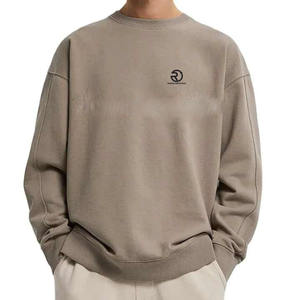 Sweat-shirt à col rond uni en éponge française 100% coton épais pour hommes, surdimensionné, épaules tombantes, design personnalisé Streetwear - Product Image 4