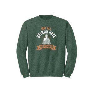 Sweat-shirt en mélange de coton avec des thèmes de bouddha imprimés Style décontracté 12 options de couleur 260-280 Placement de conception personnalisable GSM lourd - Product Image 1