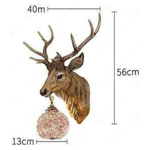 مصباح جداري على شكل غزال بتصميم أوروبي إبداعي |   تصميم قرون الغزلان لغرفة النوم بجانب السرير |   تصميم أوروبي إبداعي على شكل قرون الغزلان - Product Image 2