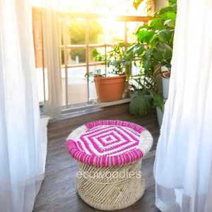 Modern Handmade <b>Bamboo</b> Console Ottoman Bone Inlay Relaxing Bedroom Decorative Furniture for Indoor Outdoor for Hotels Apartments - Product Image 5