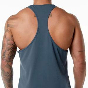 94% algodón 6% Spandex relajado sudor transpirable de corte bajo Neckline abierto Racerback Ballena Azul hombre ASOS Stringer - Product Image 6