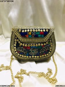 Sac de soirée en mosaïque métallique fait à la main pour dames pochette élégante - Product Image 5