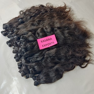 Vente en gros de cheveux humains à double trame à cuticule alignée 100% paquets indiens naturels bruts non traités pour femmes noires - Product Image 3