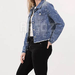 Dernière veste en jean pour femmes en polyester 100% veste d'hiver imperméable avec remplissage en coton tricoté en gros disponible - Product Image 5