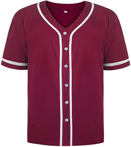 Venta al por mayor OEM logotipo personalizado Softball equipo uniforme Hip Hop deportes activos hombres Botón de manga corta Jersey camiseta de béisbol - Product Image 6