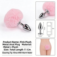 Petit plug anal en métal pour homme, 3,2 cm, avec queue en fourrure, jouet de stimulation pour adultes adapté aux débutants, pour jeux anaux, fabriqué en Chine