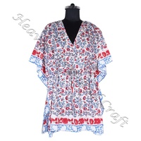 Robes africaines pour femmes 2025 Sexy African Dashiki Dress Short Kaftan for African Women Dress Hand Block Printed Kaftan Women