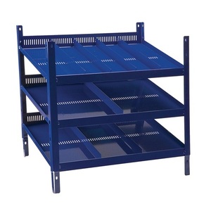 Shelving <b>Unit</b> LOGS 20 Blue RAL 5022 H520xW540xD390mm 3 Shelves with Grid Perforation - Product Image 4
