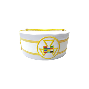 Nouvel Arrivage Casquette PHP de Haut Prêtre de l'Arche Royale Blanche avec Tresse Dorée Personnalisée pour Francs-Maçons, Chapeaux de Régalia Maçonnique - Product Image 6