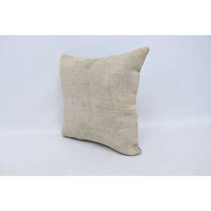 Beige 18x18 pulgadas Kantha Patchwork lana almohada tejida diseño rústico Vintage cuadrado rectángulo forma portátil para uso doméstico verano - Product Image 4