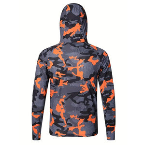 เสื้อฮู้ดตกปลาแบบซับลิเมชั่นประสิทธิภาพสูง น้ำหนักเบา ป้องกันแสงแดด UPF แห้งเร็ว เหมาะสำหรับกิจกรรมกลางแจ้งในฤดูร้อน - Product Image 3