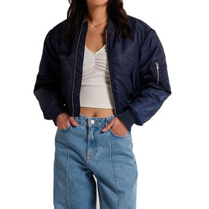 Blouson aviateur pour femme, logo personnalisé, OEM, léger, coupe-vent, fermeture éclair, mode décontractée, streetwear, vêtements d'extérieur, vente en gros d'usine - Product Image 5