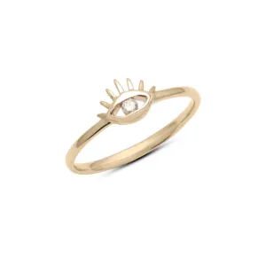 Самый продаваемый продукт натурального алмаза с клипсами Дурной глаз кольцо 14K из плотной ткани желтого цвета золотое кольцо на палец, ручная работа, хорошее ювелирное изделие, для женщин и девочек