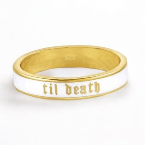 สีขาว Til Death Dainty เงินสเตอร์ลิงงานแต่งงานของขวัญงานเลี้ยงครบรอบปีซ้อนแหวนวงสัญญา - Product Image 2