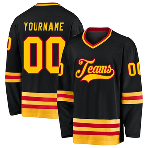 Equipo sublimado personalizado Camisetas de hockey sobre hielo Sublimación completa de tinte y bordado de apliques Equipo de práctica Jersey reversible de secado rápido - Product Image 6