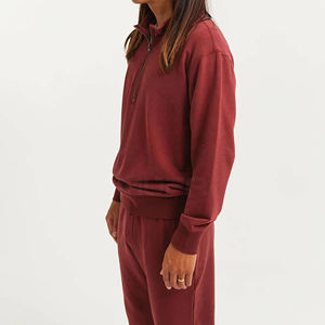 Premium Custom Men Women's Long Sleeve Quarter <b>Zip</b> Sweatshirt Comfortable 100% Cotton Fleece Stylish Casual Hooded Winter Jacket - Product Image 4