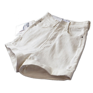 Ropa de calle transpirable, pantalones cortos de Color caramelo sólido, pantalones cortos de mezclilla para mujer, pantalones cortos de mezclilla de algodón 100% de secado rápido para mujer - Product Image 3