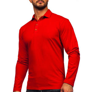 Camiseta Polo de diseño de color personalizado de alta calidad para hombre, camisetas Polo clásicas de algodón transpirable de manga larga para hombre - Product Image 3
