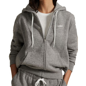 Sweat à capuche pour femme en molleton de qualité supérieure, tendance, à fermeture éclair intégrale, personnalisable, en coton mélangé lourd, broderie, XS, automne, été - Product Image 1