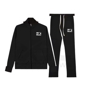 Conjunto de sudadera con capucha y pantalones de chándal bordados con hombros caídos para hombre de lana de algodón pesado etiqueta personalizada para invierno - Product Image 2