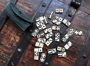 Antique Eco-Friendly Polished <b>Set</b> of Small Bovine Bone <b>Dominoes</b> in Original Case Double Six 1880 - Product Image 2