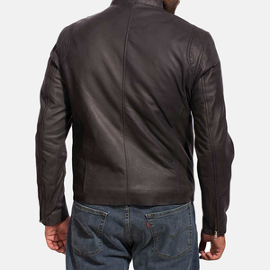 Veste de moto en cuir véritable respirante personnalisée pour homme, style décontracté, doublure en coton, fermeture éclair - Product Image 6