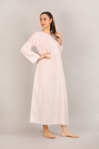 Conjunto de traje de noche y vestido de noche de algodón de lujo para mujer, ropa de dormir suave transpirable, camisones para una noche cómoda - Product Image 3