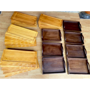 Prix usine personnalisé en gros plateau de service en bois plateau à café plateau en bois pour Restaurant café décoration de la maison - Product Image 2