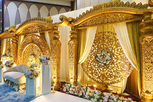 Decoración de Escenario de Boda Estilo Bigote Mughal Dorado, Suministros para Bodas con Temática de Gran Maharajá, Escenario para Temas Personalizados, Venta de Fábrica en EE. UU. - Product Image 2