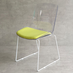 Modern Transparent <b>Dining</b> <b>Chair</b> with Mesh Fabric Upholstery & Backrest for Home <b>Dining</b> & Living Rooms - Product Image 4