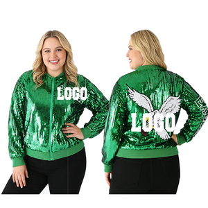 <span class=keywords><strong>Giacca</strong></span> con <span class=keywords><strong>Paillettes</strong></span> Philadelphia Eagles per Tifosi, Verde Nero Argento, Taglia Unica, Giacche Luccicanti - Product Image 5