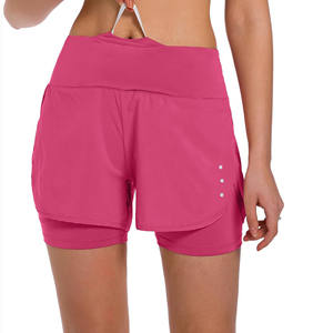 Pantalones cortos deportivos para correr para mujer, pantalones cortos deportivos antiexposición, pantalones de Yoga de cintura media, logotipo para entrenamiento, pantalones cortos para correr para mujer - Product Image 3