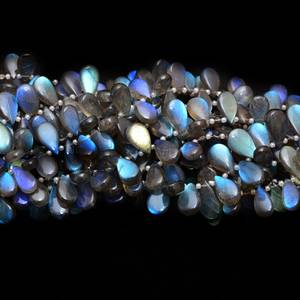 ลูกปัดหินลาบราดอไรต์ทรงลูกแพร์เรียบลูกปัดพลอยเม็ดขนาด10X14มม. สำหรับทำเครื่องประดับ - Product Image 1