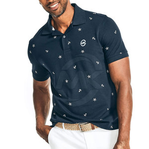 T-shirts polo élégants et décontractés pour hommes, vêtements de rue respirants avec motif uni imprimé personnalisé, anti-rides - Product Image 1