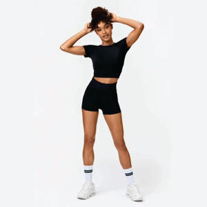 Respirant Taille haute Tissu fonctionnel 75% polyester, 25% élasthanne Unity Noir Alma Hot pants Respirant - Product Image 6