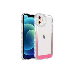 Coque de protection antichoc en silicone dégradé scintillant de luxe Netzy pour iPhone 11 14 Plus pour filles avec placage - Product Image 1